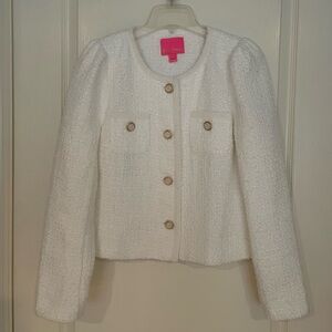 NWOT Like New Lilly Pulitzer Briar Jacket in Resort White Swirl Boucle, Size 4